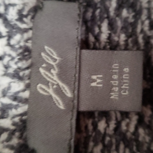 J. Jill Women Turtleneck Sweater Medium Gray White Knit Rolled Hem Soft Comfy - Picture 8 of 12